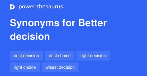 better decision synonym.